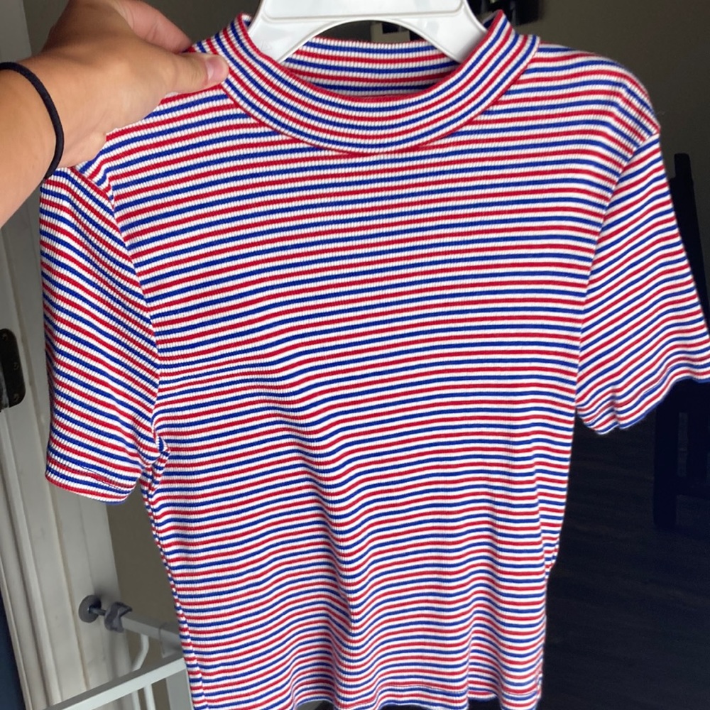 Levi’s red white and blue striped crop top